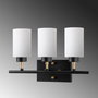 Opviq Lámpara de pared Negro y Oro con tapa de cristal